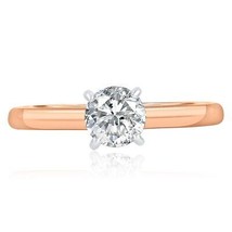 14k or Rose GIA 0.69 Carat Solitaire Couleur D Bague de Fiançailles Diamant Rond - £1,277.39 GBP