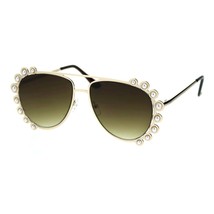 Pearl Studded Aviator Sunglasses Womens Fashion Shades UV 400 - £9.61 GBP