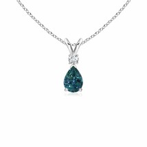 Authenticity Guarantee 
ANGARA Teal Montana Sapphire Pendant Necklace with Di... - £470.18 GBP