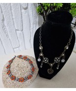 Handmade Vintage Style Crystal Necklace &amp; Bracelet Set Boho Floral Jewel... - $39.37 CAD