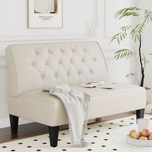 Button Tufted Loveseat Settee Upholstered Sofa Backrest Buckle Couch Banquette B - £245.24 GBP