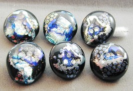 Set Of 6 Artisan Dichroic Art Glass Clothing Buttons NEVER USED - $29.99