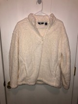 NEW Lands End Women&#39;s Small Long Sleeve Cozy Quarter Zip Sherpa Top Ivory - $24.38 CAD
