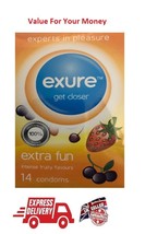 14 EXURE Natural Pleasure or Extra Fun or Extra Sensation Condoms - £3.94 GBP