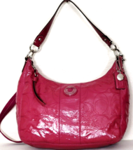 Coach 1941 F19282 Magenta Pink Leather C-STITCH Top Zip Shoulder Hobo Bagnwt - £141.17 GBP