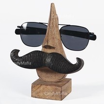 Funny Mustache Eyeglass Holder Wooden Moustache Eye Glass Stand Reading ... - $20.49 CAD