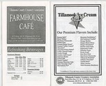 Farmhouse Cafe Menu &amp; Kids Ice Cream Menu Tillamook County Creamery Oregon  - £14.29 GBP