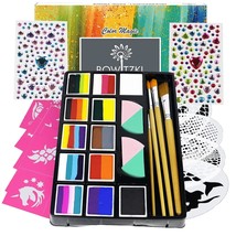 Professional Face Painting Kit For Kids Adults12 X 10Gm Face Paint Set Stencil O - £39.50 GBP