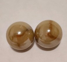2 Large Tan/Beige Glossy Marbles 0.78&quot; - $267.29 MXN