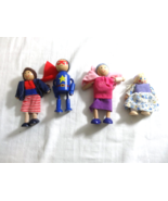 Melissa And Doug Wooden Doll Family Lot Of 4 Figures Dolls Cloth Wood - $188.49 MXN