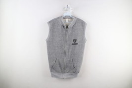 Vtg 80s Mens XL Los Angeles Raiders Football Full Zip Vest Sweatshirt Gray USA - £101.23 GBP