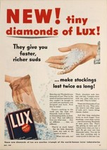 1948 Print Ad Lux Laundry Detergent Tiny Diamonds, Faster Suds Lever Labs - £10.92 GBP