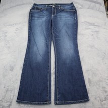 Nine West Jeans Womens 32/14 Blue Denim Flat Front Bootcut Pockets Pants - £20.23 GBP