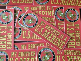 WHOLESALE LOT OF 24 My Brother is a US Marine STICKERS DECALS - $25.47