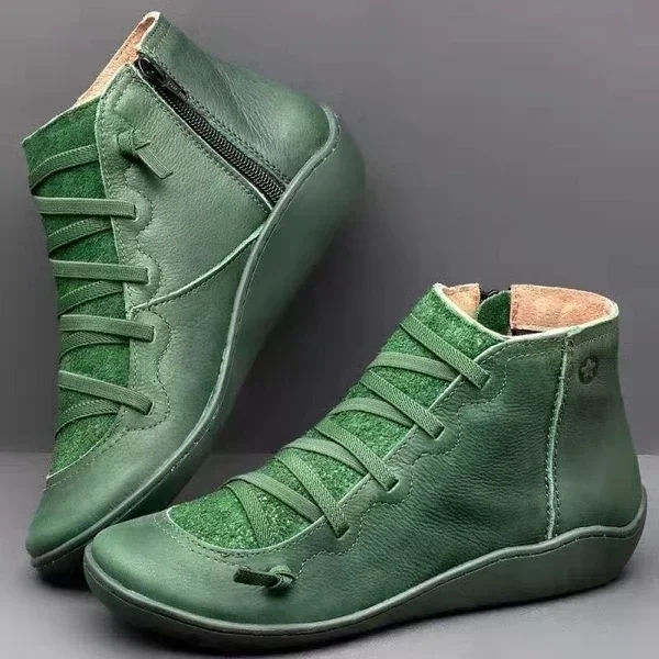 Boots Autumn Winter Retro Women Shoes Fashion Leather Ankle Boots Zapatos De Muj - £42.04 GBP