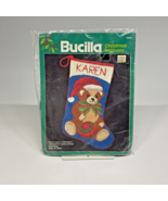 Bucilla Teddy Bear Christmas Santa Hat Needlepoint Stocking DIY Kit 6066... - $136.35 CAD