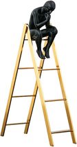 Anyhouz 30cm Man Sitting on a Ladder Tabletop Home Decor Modern Art Living Room  - $63.90
