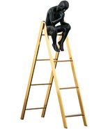 Anyhouz 30cm Man Sitting on a Ladder Tabletop Home Decor Modern Art Livi... - £50.26 GBP