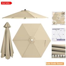UV-Resistant Outdoor Umbrella Canopy - Fits 7.5ft 6-Rib Frames, Easy Ins... - $68.26