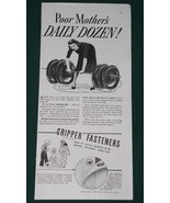 Gripper Fasteners Good Housekeeping Magazine Ad Vintage 1941 - $10.90 CAD