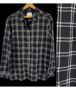 Jachs Girlfriend Flannel Shirt XXL Black Plaid Check Soft Button Up Coun... - $742.23 MXN
