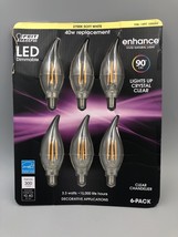 Feit Dimmable LED Clear Chandelier Light Bulbs 2700K 3.3W 40W rep Soft White 6pk - £11.64 GBP