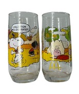 McDonalds glasses Peanuts Camp Snoopy collection Vintage 1980s drinking ... - £15.56 GBP