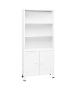  Bookshelf White Steel Medium Bookshelf Rectangular Industrial - $795.30 CAD
