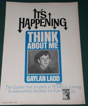 Gaylan Ladd Cash Box Magazine Advertisement Vintage 1966 Think About Me - £15.71 GBP