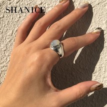 SHANICE 925 Sterling Silver Open Ring White Stone Rings Fine Classic Elegant Jew - £13.88 GBP