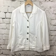 Pendleton White Linen Blend Jacket Size M Med Petite Blazer Flaw - $19.79