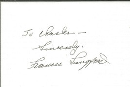 Frances Langford Signed 3x5 Index Card Yankee Doodle Dandy - £38.94 GBP