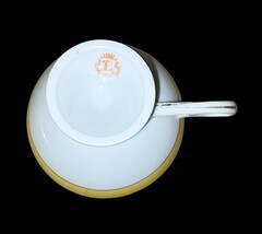 Vintage E&R Golden Crown Pedestal Cup Yellow Gold Trim Romantic Scene Bavaria image 3