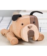 Handmade French bulldog walnut toy with movable head and limbs - $1,082.20 MXN