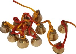 Lot Of 12 Piece Small Size 100% Brass Bells &amp; String Wall Mirror Door Decoration - £12.06 GBP