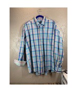 Alan Flusser Men&#39;s Long Sleeve Button Front Cotton Plaid Flip Cuff Shirt... - $38.48 CAD