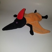 Caltoy Dinosaur Hand Puppet Plush Pterodactyl or Pteranodon Orange Black - $8.38