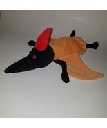 Caltoy Dinosaur Hand Puppet Plush Pterodactyl or Pteranodon Orange Black - £6.64 GBP
