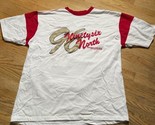 Ninety Six North Mens 2XL Red Stripe Long Sleeve Shirt White Graphic Ringer - £14.87 GBP