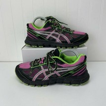 ASICS Shoes Womens 9 T3G8Q Black Pink Green Athletic Running Gel-Scram 2 - £18.64 GBP