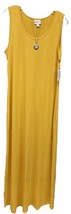 NWT Lularoe XL Solid Sunflower Yellow Soft Knit Dani Long Column Dress - $39.59