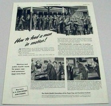 1942 Print Ad Paper Cup &amp; Container Institute Soldiers Army Camp, Citizen Health - £11.00 GBP