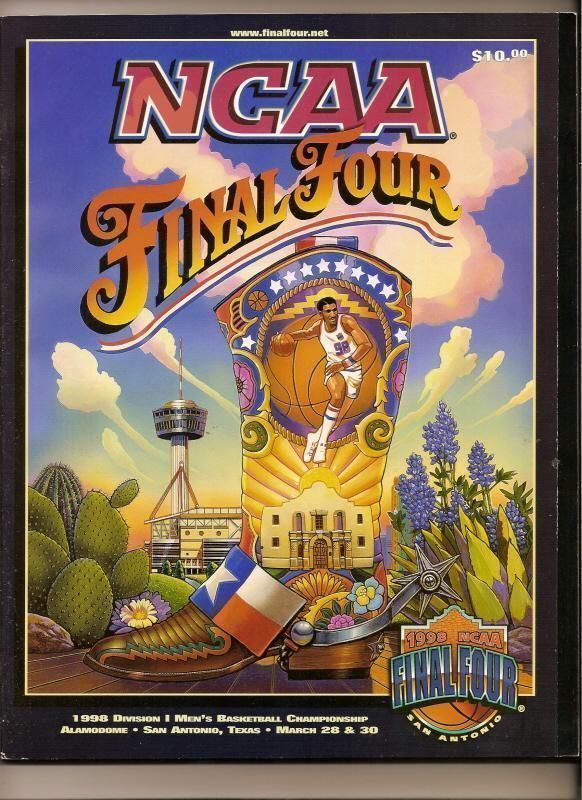 1998 NCAA Final Four Game program Kentucky Utah North Carolina Stanford - $45.37