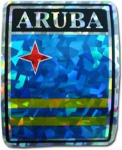 Aruba Country Flag Reflective Decal Bumper Sticker - $53.03 MXN