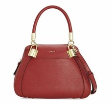 DKNY Donna Karan Prim Red Pebbled Leather Satchel Crossbody Bag Handbag - £70.34 GBP