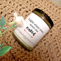 Light When You Want Me Naked Candle| Valentine&#39;s Day Candle| Romantic Candle| - £19.17 GBP