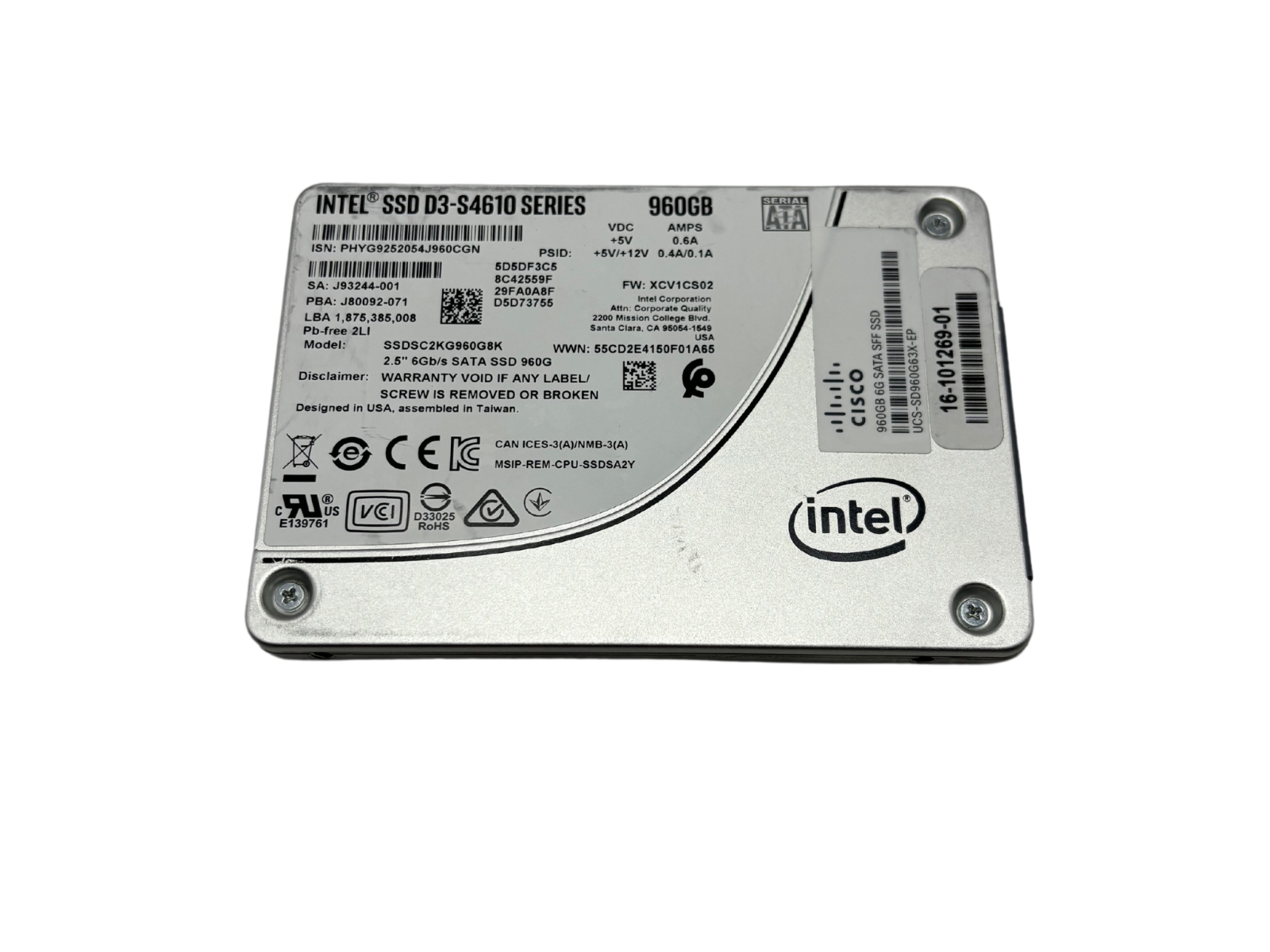 Intel SSDSC2KG960G8K 960GB 6G SATA 2.5&quot; Hard Drive J93244-001 UCS-SD960G... - $74.12