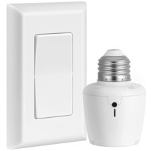 Remote Control Light Bulb Socket, Wall Mount Switch, E26 E27 Lamp Socket, No Wir - £29.01 GBP