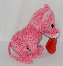 Ganz Brand HV9105 Pink Spotted Plush Chewey Style Leopard With Heart image 2