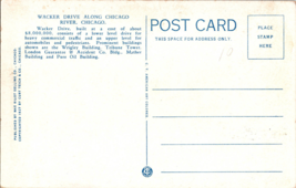 Vtg Postcard Illinois Chicago Wacker Drive and Chicago River Boats Lake Michigan - £5.33 GBP